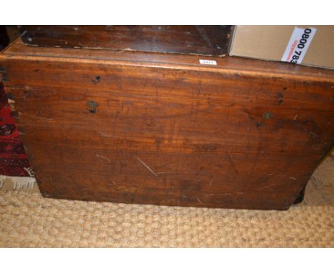 19th Century rectangular hardwood trunk