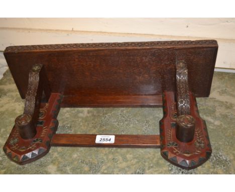 Small late 19th Century Arts and Crafts carved oak wall bracket