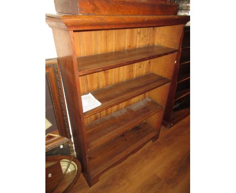 Early 20th Century oak four shelf open bookcase on bracket feet