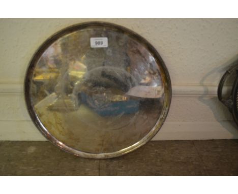 George III Sheffield plate salver, engraved with a contemporary coat of arms