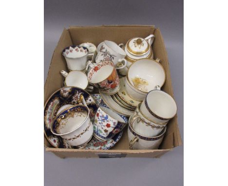 Minton bachelor's teapot decorated with an armorial (at fault), together with a quantity of other 19th and 20th Century Engli
