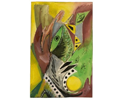 (See English version below)Ernst Wilhelm Nay (Berlin 1902 – 1968 Köln). „Waldgeist“. 1948Gouache über Bleistift auf Papier.  