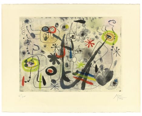 (See English version below)Joan Miró (Barcelona 1893 – 1983 Palma de Mallorca). „La main“. 1953Vernis mou und Farbaquatinta a