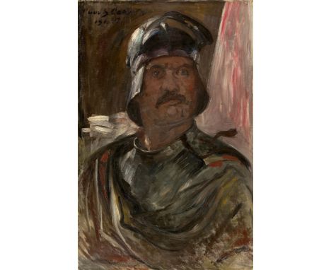 (See English version below)Lovis Corinth (Tapiau/Ostpreußen 1858 – 1925 Zandvoort). „Selbstporträt im Harnisch“. 1911Öl auf L