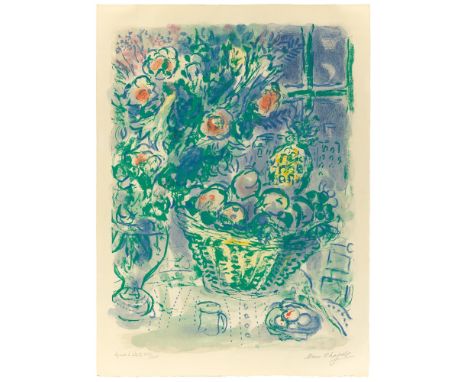 (See English version below)Marc Chagall (Witebsk 1887 – 1985 Saint-Paul-de-Vence). „Corbeille de fruits et ananas“. 1964Farbl