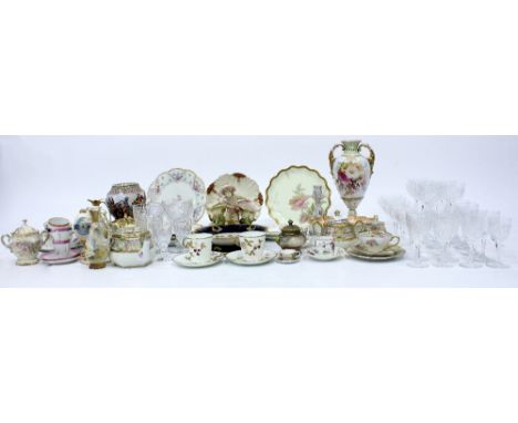 A QUANTITY OF WEBB CRYSTAL  consisting of hop glasses, champagne glasses etc., together with a group of further glassware and