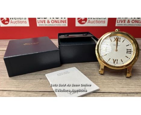 CHOPARD HAPPY SPORT TABLE CLOCK ROSE GOLD / APPEARS TO BE NEW WITH OPEN BOX / APPEARS NOT TO BE TICKING / RRP: £980 / G11