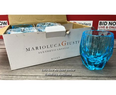 MARIO LUCA GIUSTI TUMBLER MILLY TURQUOISE (SET OF 5) / APPEARS TO BE NEW WITH AN OPEN BOX / RRP: £174 / G11