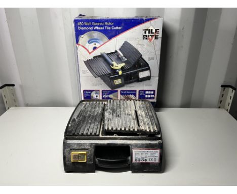 Tile Rite 450w electric diamond tile cutter. Please note this lot has the standard Ewbank's standard buyers premium payable o