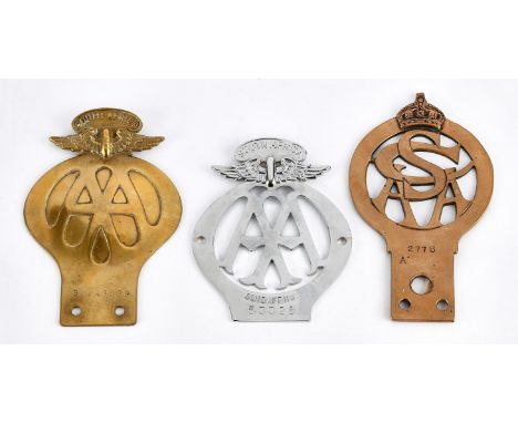 Collection of 3 x Vintage South Africa AA badges.  To include AA numbered 53328, 2778 and 43039.Please note this lot has the 