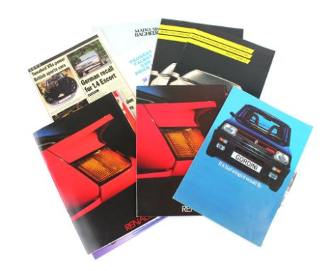 A collection of vintage Renault GTA and Renault Gordini Sales brochures.Please note this lot has the standard Ewbank's standa
