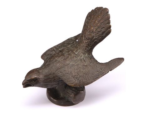 Vintage Eagle brass car mascot by AEL. 10cms tall. Please note this lot has the standard Ewbank's standard buyers premium pay
