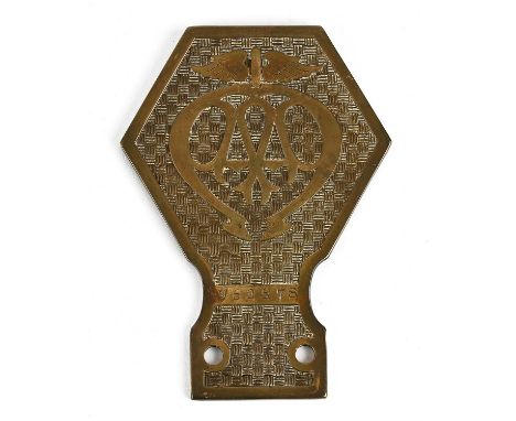 Brass AA commercial vintage AA badge numbered V52578.Please note this lot has the standard Ewbank's standard buyers premium p