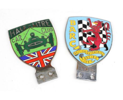 Half-Litre Car Club car badge and British Automobile Racing Club car badge number L7190. Please note this lot has the standar