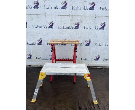 Minotaur folding work bench and Wickes folding bench/step.Please note this lot has the standard Ewbank's standard buyers prem