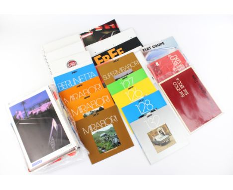 A large collection of 49 vintage Fiat car brochures. To include 2 x Fiat Spider Europa, 2 x Fiat Bravo, Fiat 1995 range, 2 x 