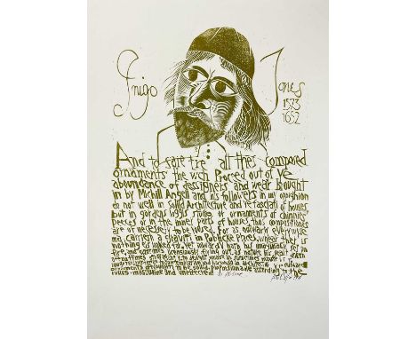 ‡ PAUL PETER PIECH limited edition (3/50) colour lithograph - untitled, a quote from Inigo Jones the first significant archit