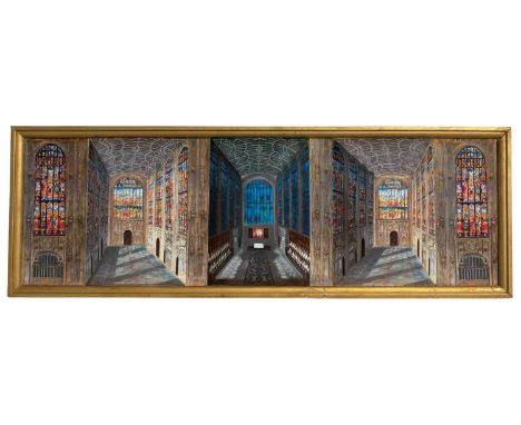 ‡ TIM MATHIAS trompe l'oeil colour print on board - reverspective in the manner of Patrick Hughes, entitled verso, 'King's Co