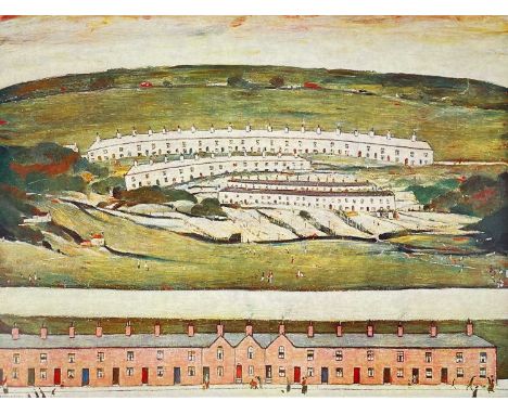 ‡ L S LOWRY RBA RA print - entitled, 'Hillside in Wales 1962', published by the Tate Gallery London, unsigned, 52 x 65cmsProv