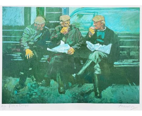 ‡ ANEURIN M JONES (artist proof) print - entitled, 'Fish & Chips', signed in pencil, 26 x 37cmsProvenance: private collection