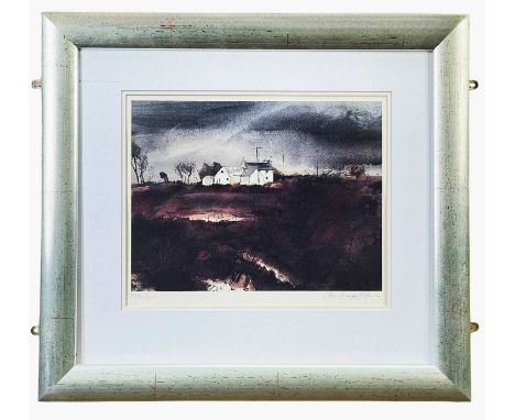 ‡ JOHN KNAPP-FISHER limited edition (329/500) print - untitled, buildings at Conwy, signed fully in pencil, 13 x 29cmsProvena