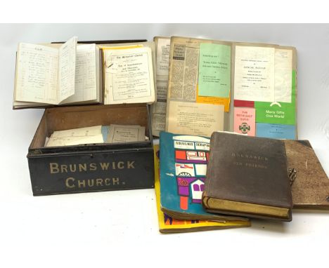  Collection of 19th century and later paper ephemera of Whitby interest relating to Brunswick and Thorpe Wesleyan Methodist C