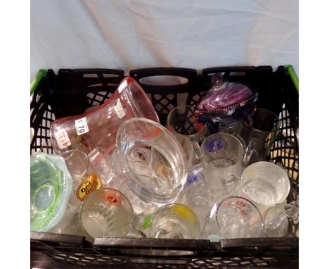 Shelf of mixed glass. Not available for in-house P&amp;P 