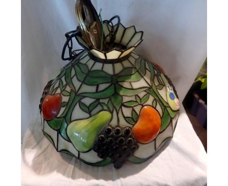 Coloured glass Tiffany inspired light shade and fitting, D: 40 cm. Not available for in-house P&amp;P