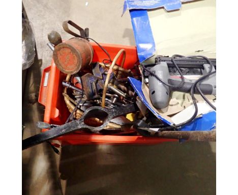Mixed tools to include Ropesco master nailer pro nail gun. All electrical items in this lot have been PAT tested for safety a
