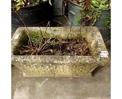 reconstituted stone trough, 64 x 34 x 28cm. Not available for in-house P&amp;P