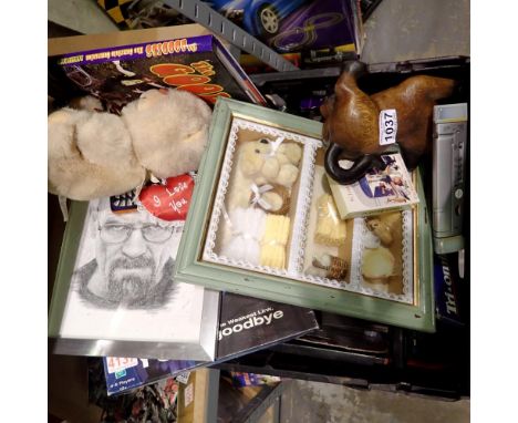 Shelf of mixed collectables. Not available for in-house P&amp;P 