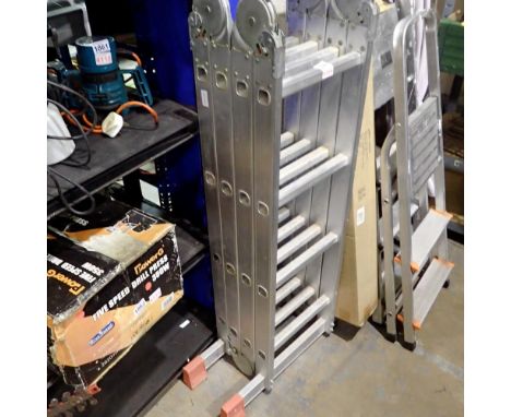 Folding multi-position aluminium ladder. Not available for in-house P&amp;P 
