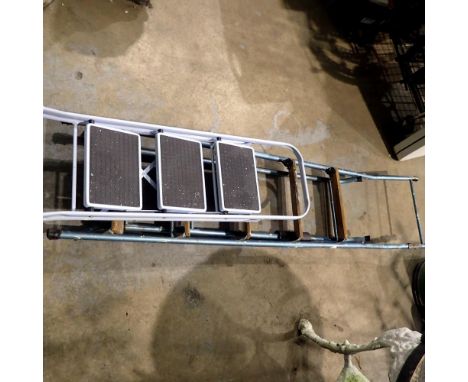 Two sets of metal step ladders. Not available for in-house P&amp;P 