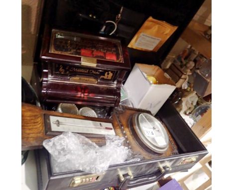 Mixed items including a briefcase and barameter. Not available for in-house P&amp;P 