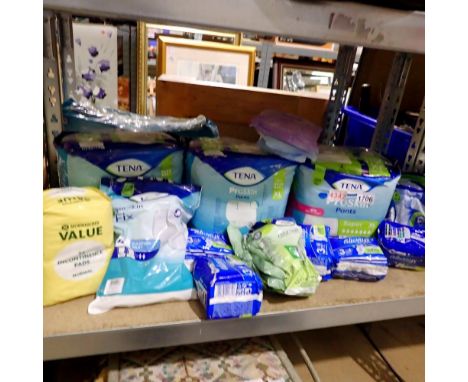 Shelf of Tena and Always pads. Not available for in-house P&amp;P 