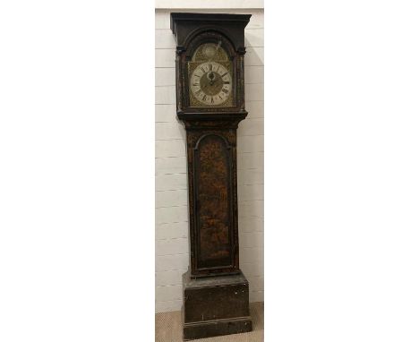 A Sam Guy of London japaned long case clock  (in need of servicing) All proceeds from this sale are being donated to Help for