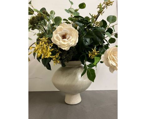 Large urn vase with Faux floral arrangement