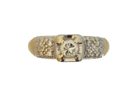 An 18ct gold diamond dress ring, An 18ct gold diamond dress ring, the brilliant cut diamond weighing approx. 0.20ct with sing