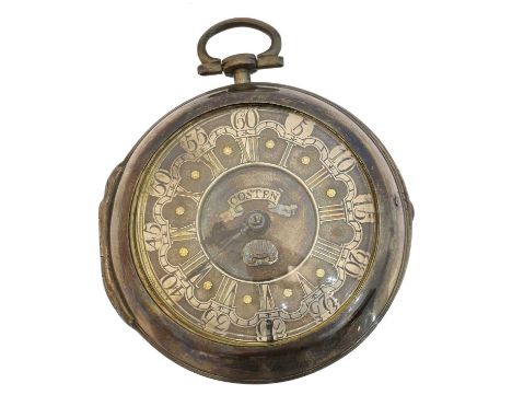 An 18th century pair cased pocket watch by Adam Costen, An 18th century pair cased pocket watch by Adam Costen, the signed di