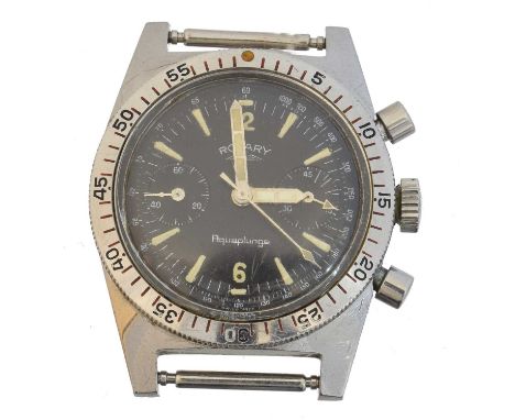 A 1960s stainless steel Rotary Aquaplunge chronograph wristwatch, A 1960s stainless steel Rotary Aquaplunge chronograph wrist