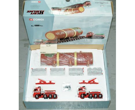 Corgi (Heavy Haulage) a boxed CC12403 "Heanor Haulage" set comprising of Volvo FH 4 axle Ballasted Tractor x2, Nicolas Bogies