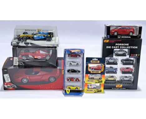 Mattel Hot Wheels, Matchbox, Maisto &amp; similar, a boxed various scale group. Although unchecked for completeness, conditio