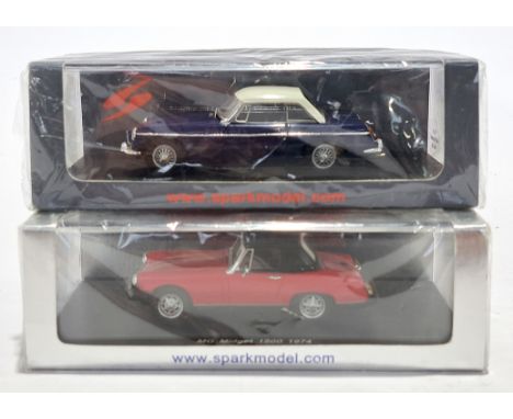 Spark (MiniMax), a boxed 1:43 scale MG pair to include S4138 MG B Roadster Hard Top &amp; S0818 MG Midget 1500 1974. See phot