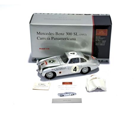 CMC 1:18 scale M-023 Mercedes-Benz 300 SL (1952) Carrera Panamericana, Excellent, includes dusting cloth, numbered certificat