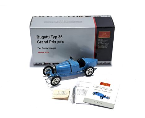 CMC 1:18 scale M-063 Bugatti Typ 35 Grand Prix (1924) Der Seriensieger, Excellent, includes dusting cloth, accessory tool, nu