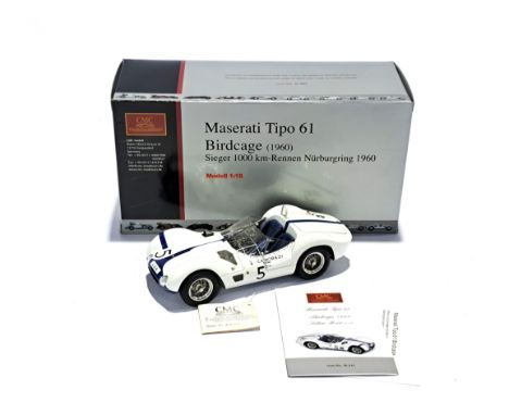 CMC 1:18 scale M-047 Maserati Tipo 61 Birdcage (1960) Sieger 1000 km-Rennen Nurburgring 1960, Excellent, includes dusting clo