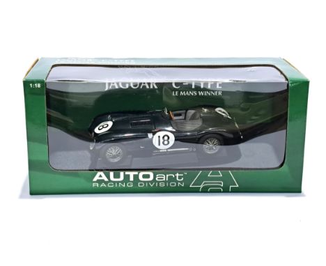 Autoart Racing Division 1:18 scale 85387 Jaguar C-Type Le Mans Winner, condition generally appears to be Good to Good Plus in