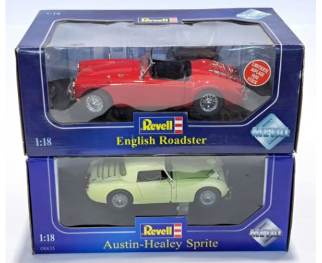 Revell 1:18 scale boxed pair, to include 08835 Austin-Healey Sprite &amp; English Roadster, See photos. Although unchecked fo