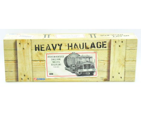 Corgi a boxed 1/50th scale CC12507 Heavy Haulage Atkinson Venturer, 2-axle King Trailer and boiler load "Pickfords". Conditio