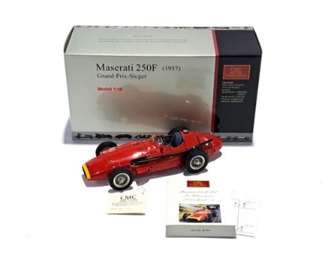 CMC 1:18 scale M-051 Maserati 250F (1957) Grand Prix Sicger, Excellent, includes dusting cloth, numbered certificate, informa